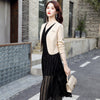 Women's A Line Fit Long Sleeve Solid Color Single Row One Button Vest with Pocket All Match for Everyday Wear
