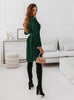 Women's Shirt Dress, Long Sleeves, Button Front, Lapel Collar and Waist Belt