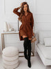 Women's Shirt Dress, Long Sleeves, Button Front, Lapel Collar and Waist Belt