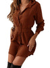Women's Shirt Dress, Long Sleeves, Button Front, Lapel Collar and Waist Belt