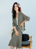 Women's General Fit One Button Solid Color Seven Point Sleeve Refined Casual Office Blazer Top for Commute Work