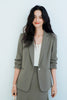 Women's General Fit One Button Solid Color Seven Point Sleeve Refined Casual Office Blazer Top for Commute Work