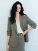 Women's General Fit One Button Solid Color Seven Point Sleeve Refined Casual Office Blazer Top for Commute Work