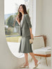 Women's General Fit One Button Solid Color Seven Point Sleeve Refined Casual Office Blazer Top for Commute Work