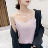 Women's Loose Fit Artificial Silk Solid Color Sling Style Casual Vest for Spring Summer in Black White Gray Pink