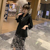 Women's Slim Fit Polyester Solid Color One Button Seven Point Sleeve Cardigan with Pocket Harajuku Style for Spring Summer in Pink
