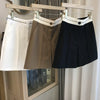 Women's Straight Leg Polyester Pants with Pockets for Casual Everyday Wear in Black White Khaki