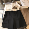 Women's Straight Leg Polyester Pants with Pockets for Casual Everyday Wear in Black White Khaki