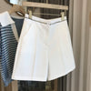 Women's Straight Leg Polyester Pants with Pockets for Casual Everyday Wear in Black White Khaki