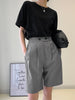 Women's Straight Style Lightweight Polyester Casual Pants for Summer in Black Grey Khaki