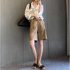 Women's Straight Style Lightweight Polyester Casual Pants for Summer in Black Grey Khaki