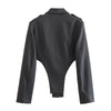 Women's Spandex Solid Color Long Sleeve Irregular European and American Style Pants for Summer