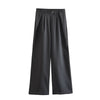 Women's Spandex Solid Color Long Sleeve Irregular European and American Style Pants for Summer