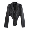 Women's Spandex Solid Color Long Sleeve Irregular European and American Style Pants for Summer