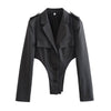 Women's Spandex Solid Color Long Sleeve Irregular European and American Style Pants for Summer