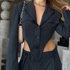 Women's Spandex Solid Color Long Sleeve Irregular European and American Style Pants for Summer