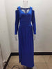 Women's Long Dress, V-Neck, Long Sleeves and Split Skirt