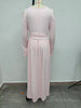 Women's Long Dress, V-Neck, Long Sleeves and Split Skirt
