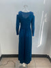 Women's Long Dress, V-Neck, Long Sleeves and Split Skirt