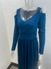 Women's Long Dress, V-Neck, Long Sleeves and Split Skirt