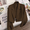 Women's Regular Fit One Button Polyester Blazer with Suit Collar Long Sleeves and Pockets for Office Wind in Pink