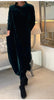 Women's Velvet-Style Long Dress, Round Neck, Long Sleeves and Straight Skirt
