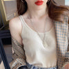 Women's Loose Fit 3D Effect Fabric Vest with Stereo Pattern Pullover Style for Spring Summer Layering Casual Wear in White Black Apricot