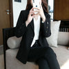 Women's Khaki Blazer, Notched Lapels, Long Sleeves and Relaxed Fit