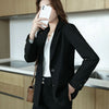 Women's Khaki Blazer, Notched Lapels, Long Sleeves and Relaxed Fit