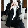 Women's Khaki Blazer, Notched Lapels, Long Sleeves and Relaxed Fit