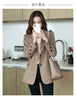 Women's Khaki Blazer, Notched Lapels, Long Sleeves and Relaxed Fit