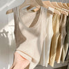 Women's Slim Fit Pullover Polyester Solid Color Sleeveless Vest for Layering in Beige Black White Green