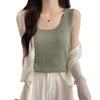 Women's Slim Fit Pullover Polyester Solid Color Sleeveless Vest for Layering in Beige Black White Green