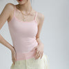 Women's Slim Fit Solid Color Viscose Fiber Sling Style Vest Sleeveless Top for Summer Casual Wear in Black White Apricot Coffee