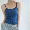 Women's Slim Fit Solid Color Viscose Fiber Sling Style Vest Sleeveless Top for Summer Casual Wear in Black White Apricot Coffee