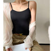 Women's Slim Fit Solid Color Viscose Fiber Sling Style Vest Sleeveless Top for Summer Casual Wear in Black White Apricot Coffee