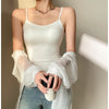 Women's Slim Fit Solid Color Viscose Fiber Sling Style Vest Sleeveless Top for Summer Casual Wear in Black White Apricot Coffee