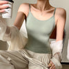 Women's Slim Fit Solid Color Viscose Fiber Sling Style Vest Sleeveless Top for Summer Casual Wear in Black White Apricot Coffee