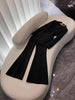 Women's Long Sleeve Solid Color Polyester Office Pants Suit for Work in Black and White