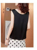 Women's Loose Fit Silk 3D Effect Pullover Style Vest for Casual Wear in White Black Navy Blue and Champagne