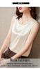 Women's Loose Fit Silk 3D Effect Pullover Style Vest for Casual Wear in White Black Navy Blue and Champagne