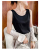 Women's Loose Fit Silk 3D Effect Pullover Style Vest for Casual Wear in White Black Navy Blue and Champagne