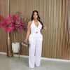 Women's Sleeveless Polyester Solid Color Suit Vest Pants Two Piece Set Urban Style for Streetwear in Black White Khaki