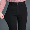 Women's Stretch Spandex Straight Leg Pants with Pockets for Office Work Business Casual Summer in Black