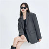 Women's Relaxed Blazer, Lapel Collar, Long Sleeves and Flap Pockets