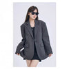 Women's Relaxed Blazer, Lapel Collar, Long Sleeves and Flap Pockets