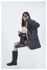 Women's Relaxed Blazer, Lapel Collar, Long Sleeves and Flap Pockets