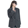 Women's Relaxed Blazer, Lapel Collar, Long Sleeves and Flap Pockets