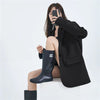 Women's Relaxed Blazer, Lapel Collar, Long Sleeves and Flap Pockets