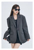 Women's Relaxed Blazer, Lapel Collar, Long Sleeves and Flap Pockets